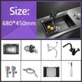 thumbnail image 1 of Multi-size Stainless Steel Kitchen Sink Single Bowl Nano Black Kitchen Fixtures Drain Kit Top Mount/Undermount, 1 of 5