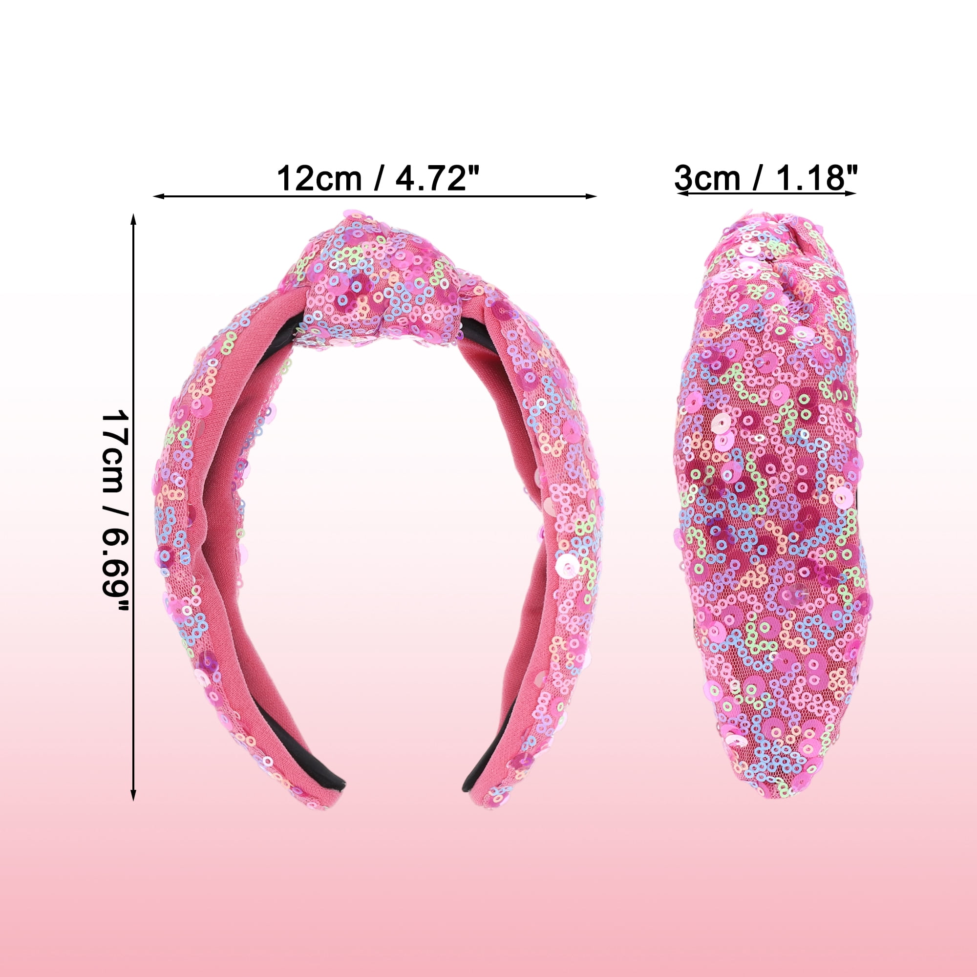 Unique Bargains Cute Sequined Hairbands for Women Pink