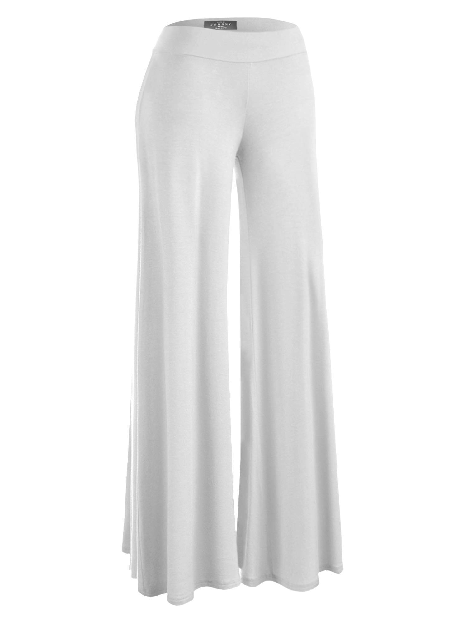 MBJ WB1104 Womens Wide Leg Palazzo Lounge Pants XL WHITE - Walmart.com