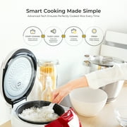 CUCKOO Micom Rice Cooker 6 Cup Uncooked / 12 Cup Cooked, Fuzzy Logic Rice Maker with Delay Timer & Keep Warm Setting, Versatile Food Steamer for Cooking, Non-Stick Inner Pot, Red (CR-0655F)