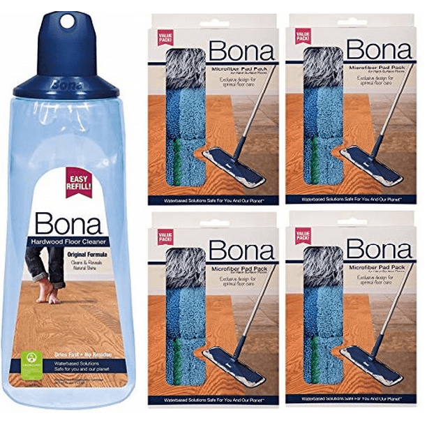 Bona Hardwood Floor Cleaning Kit 34oz, Bona Hardwood Floor Mop With Refillable Cartridge