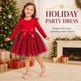 thumbnail image 2 of Gaexia Girls Christmas Dresses Gradient Star Mesh Dress Long Sleeve Party Formal Outfit Ages 1-7 Toddler Kids Winter Holiday Celebration Wear, 2 of 7