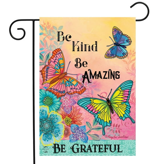 Briarwood Lane Be Grateful Butterflies Spring Garden Flag