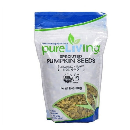 Pure Living Organic Sprouted Pumpkin Seeds - 12 oz Pack of 4