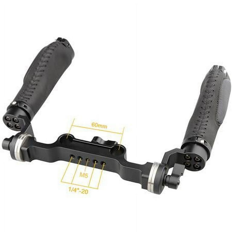 NICEYRIG Leather Handles With 15mm Rod Clamp For DSLR Camera Shoulder Rig - Rosette Mount, 145mm Length