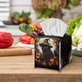 thumbnail image 3 of Yuyamidu Black Cat PU Leather Tissue Box Cover for Living Room Square Tissue Box Holder with Bottom Belt Foldable Facial Paper Organizer Dispenser Halloween Decor Gift for Friends, 3 of 8