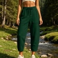 thumbnail image 6 of Women's Sweatpants Lounge with Elastic Waist Ladies' Wide Leg Curved Knife Casual Loose 9-inch Elastic Waist Drawstring Pocket Long Sweatpants Comfy Sweatpants for Women Gifts for Her, 6 of 8