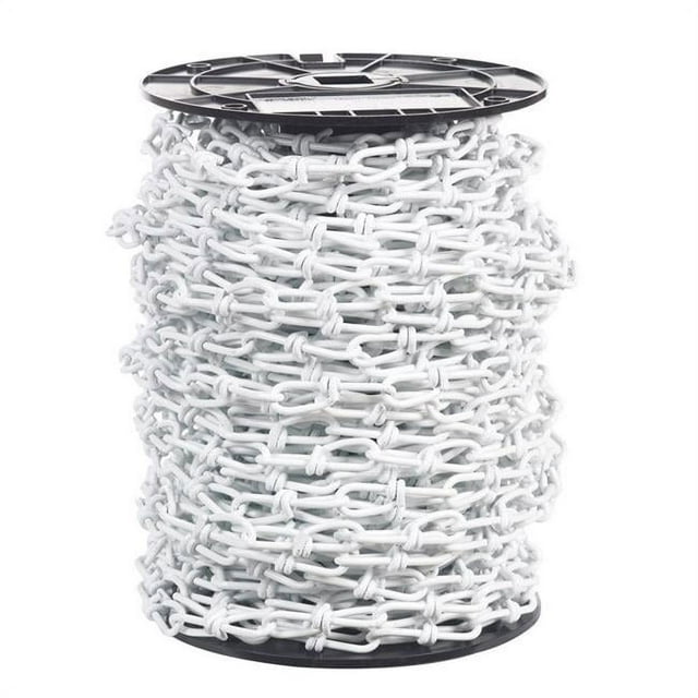 Apex Tool Group PA0722027 100 ft. Double Loop Chain White Polycoat, White