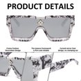 thumbnail image 3 of Gafas de sol personalizadas con montura cuadrada para uñas de arroz, gafas de sol de moda con montura grande, hechas de PC, 3 of 5