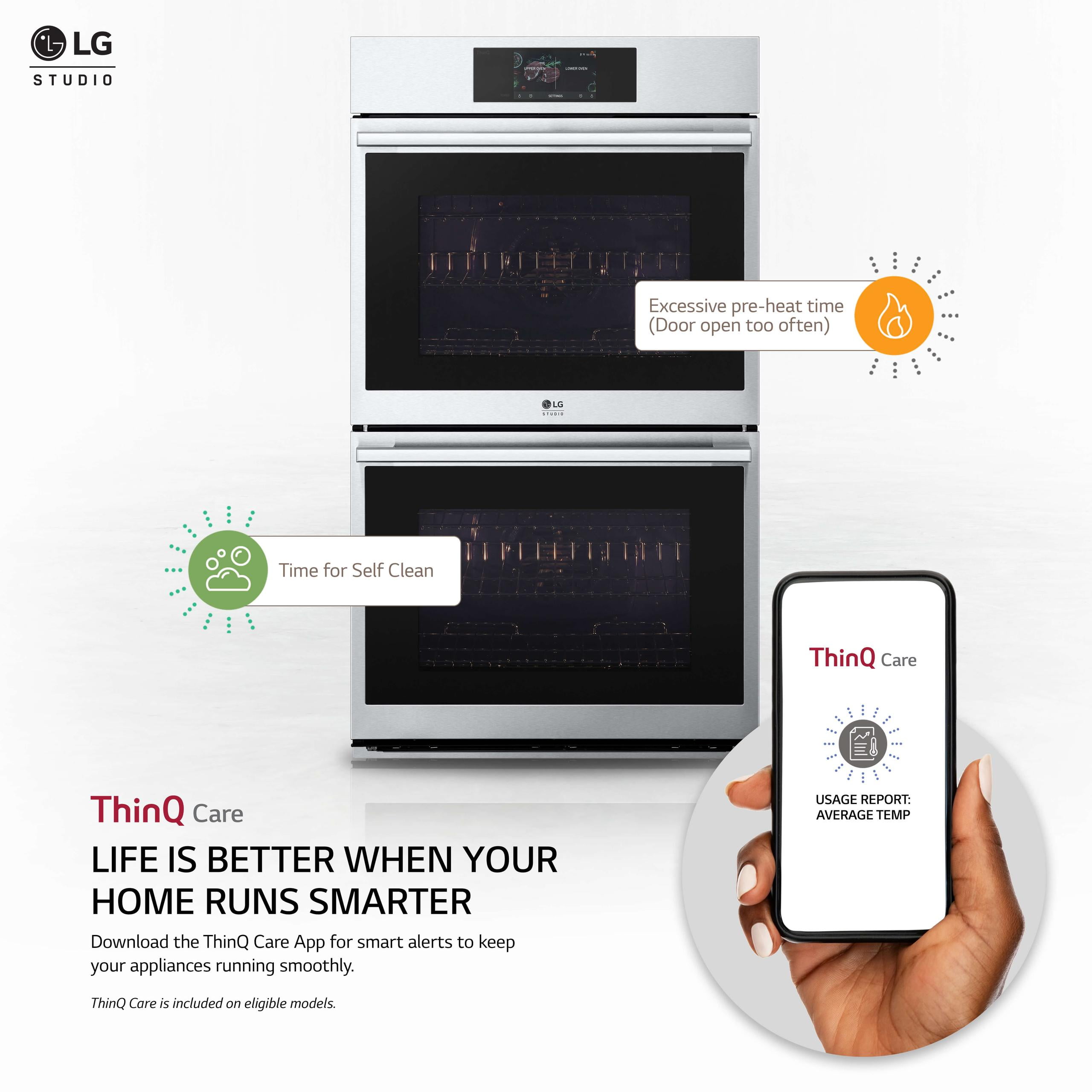 WDES9428F 30" Electric Double Wall Oven, 9.4 cu. ft. Total Capacity LCD Touch-Screen Control, Instaview, Steam Sous Vide, Air Fry