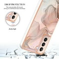 thumbnail image 4 of Designed for Samsung Galaxy S21 Marble Case, Ultra Thin Girls Women Plating Marble Designed Flexible Soft TPU IMD Marble Protective Case Cover for Samsung Galaxy S21 - Rosegold, 4 of 6