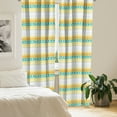thumbnail image 3 of Ambesonne Pastel 4-Panel Curtains, Hand Drawn Tribal Motifs, 56"x63", Teal Orange Pale Yellow, 3 of 4