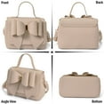 thumbnail image 2 of LIKE DREAMS Elegant Vegan Leather Bowtie Satchel Bag for Women Eva Top Handle Fashion Crossbody Handbag (Beige), 2 of 5
