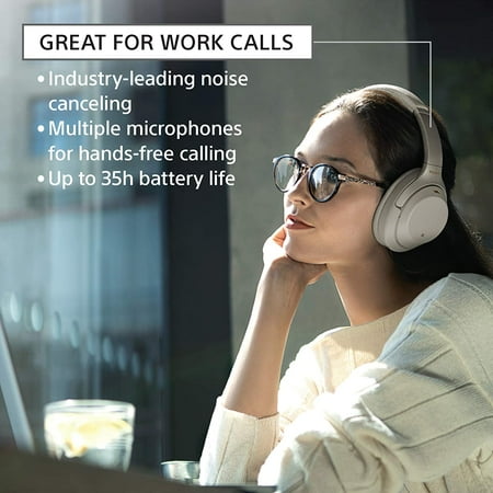 Sony - WH-1000XM3 Wireless Noise Cancelling Over-the-Ear Headphones with Google Assistant - Silver