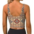 thumbnail image 4 of Picia Traditional Tribal Aztec Sports Bra for Women,Padded Strappy Sports Bras Medium Support Yoga Bra with Removable Cups,Running Yoga Bra-XX-Large, 4 of 9
