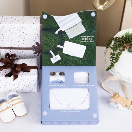 UPC: 0698904101703 | Ubbi on-the-Go Gift Set Includes Portable Changing Pad Wipe & Bag Dispenser Unisex