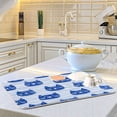 thumbnail image 6 of Dish Drying Mat Kitchen Pad Large Counter Absorbent Dish Mats Drainer Cute Cat Faces in Blue, 6 of 8