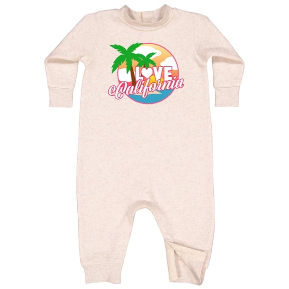 Inktastic I Love California with Ocean and Palm Trees Baby Fleece Romper