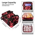 thumbnail image 3 of Rose Insulated Double Layered Lunch Bag with Two Compartments, Large Capacity 7.1x11.4x16.1 Inches, Handheld Meal Bag for Men and Women, 3 of 6