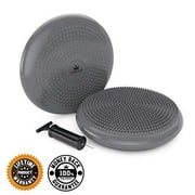 King Athletic Stability Disc :: Balance Air Seat Cushion :: Wobble/Wiggle Chair Sitting Disk for Core Instability Exercise Training :: Instructional eBook Included