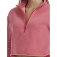 thumbnail image 4 of Mills by Millie Bobby Brown Women's Cropped Quarter-Zip Sweatshirt with Raw Edge, Sizes XXS-XXL, 4 of 5