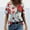 Red, variant on SDJMa Women's Classic-Fit 100% Cotton Short-Sleeve T-Shirt Women Casual T-shirt Floral Printed V-Neck Short Sleeve Pullover Blouse Tops