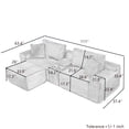 thumbnail image 5 of Modular Sectional Sofa, Deep Seat Corduroy Cloud Couch with Cup Holders, USB Ports& Storage Box, Sleeper Sofa Couch Boneless Couches with Movable Ottoman for Living Room, No Assembly Required(Beige), 5 of 9