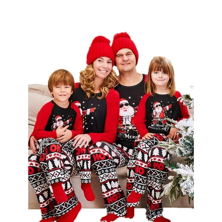 

Youweixiong Matching Christmas Family Pajamas Set Holiday Santa Claus 2Pcs PJS Set