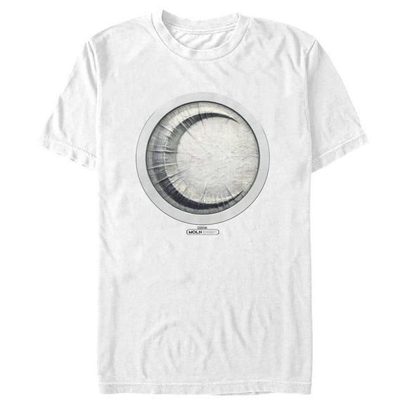 Men's Marvel: Moon Knight Crescent Crater Symbol  Graphic Tee White Medium