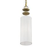 42981-01 Livex Lighting Brookdale - 1 Light Mini Pendant In Transitional Style-18.25 Inches Tall and 5.13 Inches Wide-Antique Brass Finish