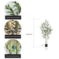 thumbnail image 3 of 3.2FT Artificial Olive Plants with Natural Wood Trunk and Lifelike Fruits,Faux Silk Plant for Home Office Decor Indoor Artificial Olive Tree, 3 of 8