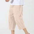 thumbnail image 4 of Maean Big and Tall Capri Pants for Mens Knee Length Elastic Waist Cropped Trousers Capris with Pockets, 4 of 7