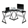 thumbnail image 2 of Techni Mobili Computer L-Shaped Desk with Tempered Glass Top, Black RTA-3805L-BK, 2 of 7