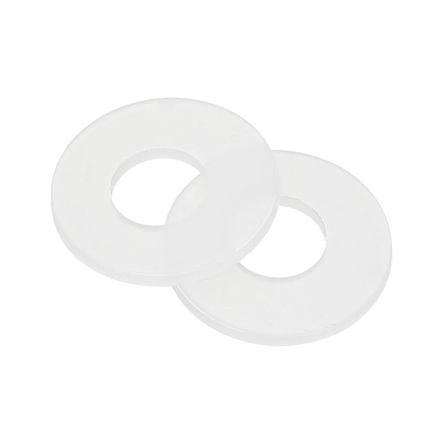 Uxcell Rondelles Plates en Nylon, Ronde Ronde Ronde Joint en Plastique pour Robinet Ménager Tuyau d'Eau Blanc 100 M5 x 5mm ID x 12mm OD