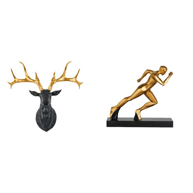 Escultura De Pared De Cabeza De Ciervo Boho De Resina, Coleccionable, Arte Abstracto Moderno, Figura Decorativa Para El Hogar, La Oficina, La Entrada O La Mesa.