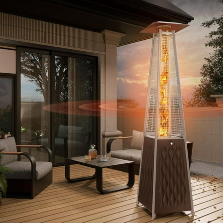 EAST OAK 48,000 BTU Pyramid Patio Heater, Quartz Glass Tube, Triple Safety, Bronze Finish