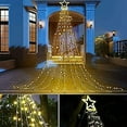 thumbnail image 3 of Christmas Decoration Outdoor Star String Lights,16.4Ft Christmas Tree Toppers Lights 320 LED 8 Memory Modes with 14" Lighted Star for Halloween Christmas New Year Holiday Birthday, 3 of 8