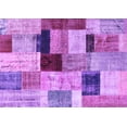 thumbnail image 1 of Ahgly Company Indoor Rectangle Patchwork Purple Transitional Area Rugs, 2' x 5', 1 of 4