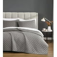 thumbnail image 3 of Cannon Percale 200 Thread Count Solid 100% Cotton Quilt Set Grey Cotton 3-Piece King Quilt Set, solid color themed, for Men and Women, OEKO-TEX Certified Confidence, 3 of 6