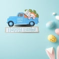 thumbnail image 2 of Happy Easter Blue Truck Hanging Sign with Bunny & Carrots, Rustic Spring Easter Decoration, Farmhouse Easter Door Wall Decor, Holiday Bunny Truck Sign – 1 Pack, 2 of 6