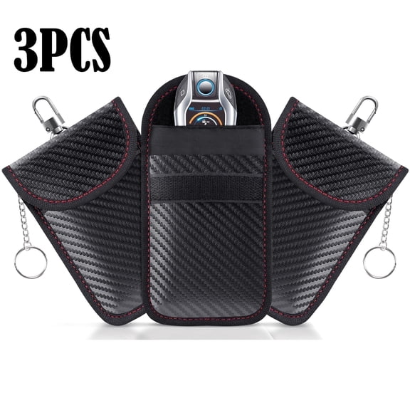 Faraday key fob protector, Faraday Bag, Car RFID Signal Blocking Holder, Key Fob Protector,Cage Block Signal Anti-Theft Fob Case (3 Pack)