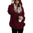 thumbnail image 2 of 2023 Womens Oversized Sherpa Pullover Hoodie with Pockets Fuzzy Fleece Sweatshirt Tie Dye Fluffy Coat, 2 of 10