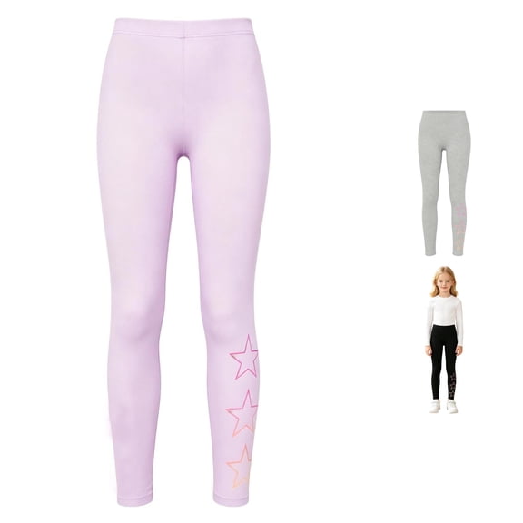 WhouRiu Girls Fashion Stars Print Leggings Casual Elastic Waist Slim Fit Yoga Pants Kids Comfortable Versatile Everyday Trousers,6-7 Years