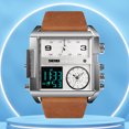 thumbnail image 1 of Reloj de cuarzo de moda de cuero PU Reloj de hombre de moda de zona horaria múltiple con cronómetro Hugtrwg Para estrenar, 1 of 9