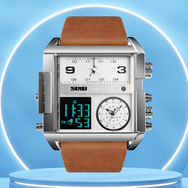Reloj de cuarzo de moda de cuero PU Reloj de hombre de moda de zona horaria múltiple con cronómetro Hugtrwg Para estrenar