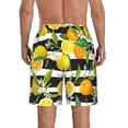 thumbnail image 3 of Bixox Men's Orange and Lemon printing Casual Classic Fit Short Summer Beach Shorts, 3 of 6