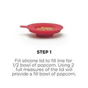 Ecolution Original Microwave Micro-Pop Popcorn Popper Borosilicate Glass, Dishwasher Safe, BPA Free, 3 Qt - Family Size, Red