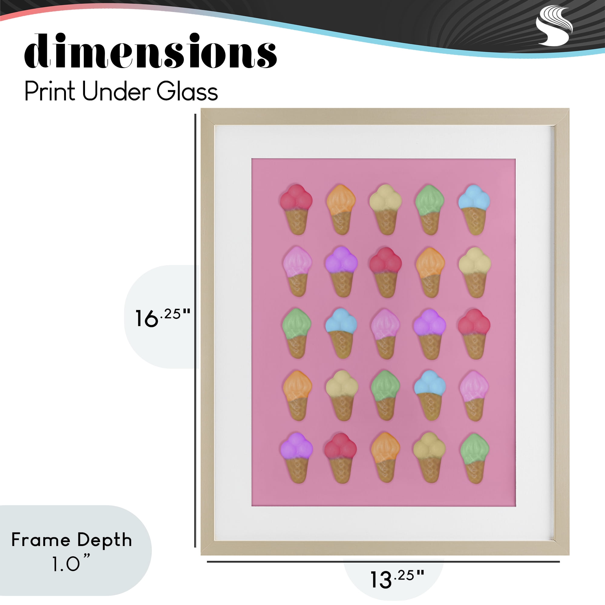 Stupell Industries Ice Cream Candies on Pink Birch Framed Print Under Glass, design by LISH Creative