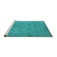 thumbnail image 2 of Ahgly Company Machine Washable Indoor Round Oriental Turquoise Blue Industrial Area Rugs, 7' Round, 2 of 4