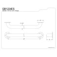 thumbnail image 3 of Kingston Brass GB1224ES 24" Stainless Steel Grab Bar, Brushed Nickel, 3 of 5
